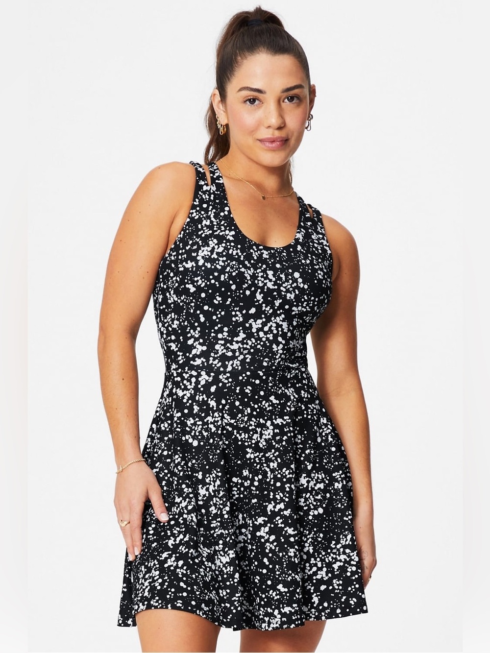 Fabletics | Black White Boost Performance Dress Classic Mini Tennis - Size S